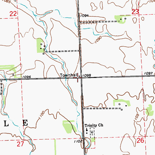 Topographic Map of Four Corner School (historical), MN