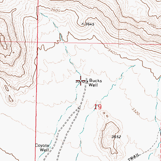 Topographic Map of Bucks Well, AZ