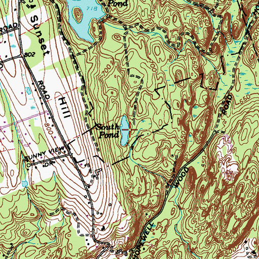 Topographic Map of South Pond, CT