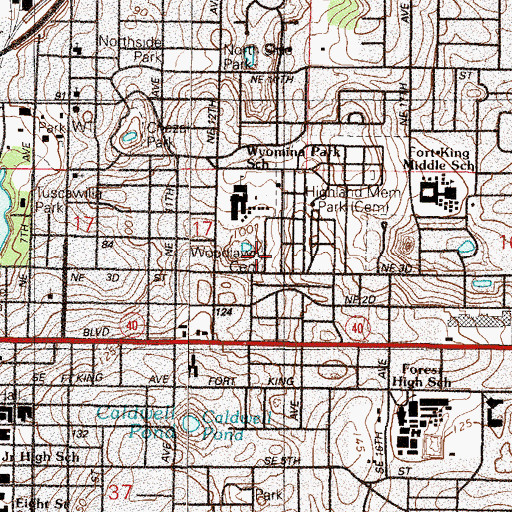 Topographic Map of Greenwood Cemetery, FL