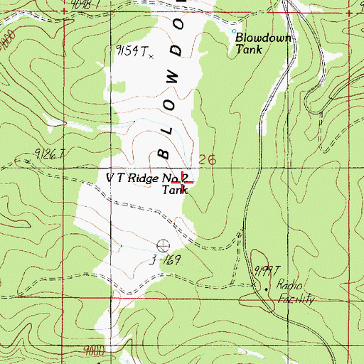 Topographic Map of V T Ridge Number Two Tank, AZ