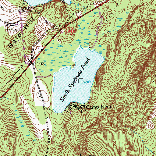 Topographic Map of South Spectacle Pond, CT