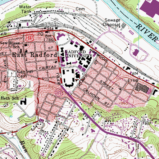 Topographic Map of Jane Buchanan House, VA