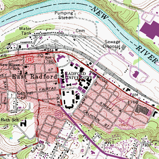 Topographic Map of Jeremy Whitt Hall, VA