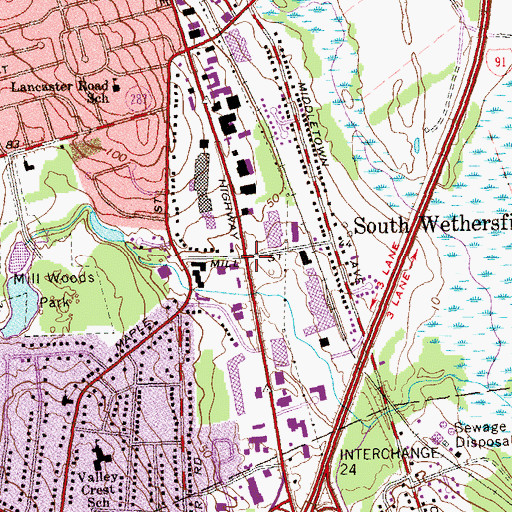 Topographic Map of South Wethersfield, CT