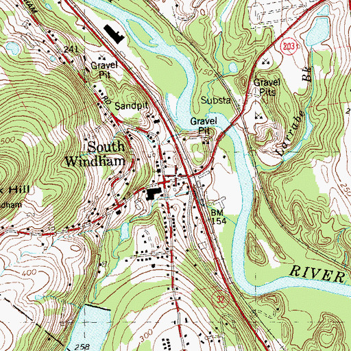 Topographic Map of South Windham, CT