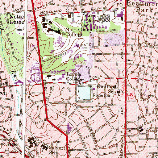 Topographic Map of Armiger House, MD