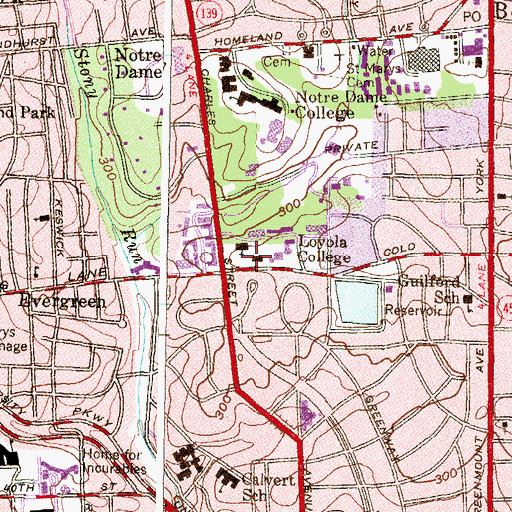 Topographic Map of Beatty Hall, MD