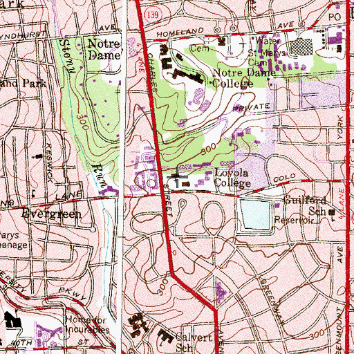 Topographic Map of Cohn Hall, MD