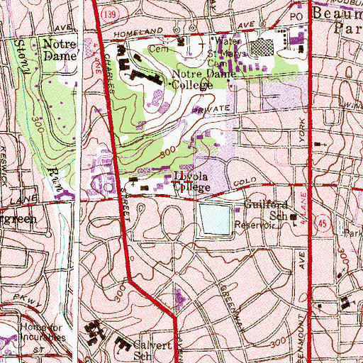 Topographic Map of Diane Geppi-Aikens Field, MD