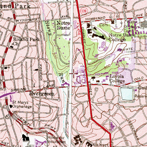 Topographic Map of Dorothy Day Hall, MD