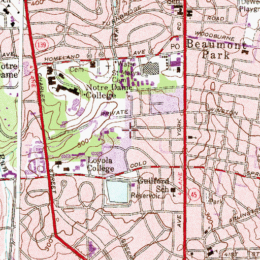 Topographic Map of Justin Ocher House, MD