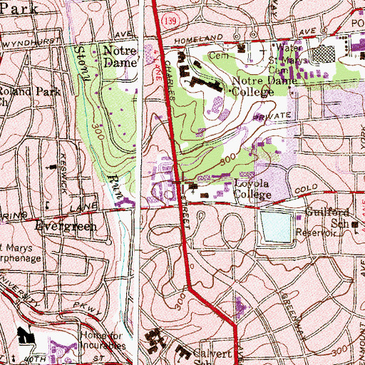 Topographic Map of Knott Hall, MD