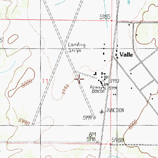 Topographic Map of Valle Airport, AZ