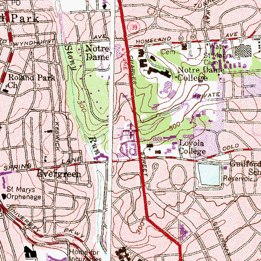 Topographic Map of Lange Court, MD