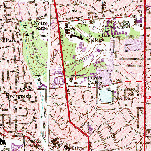 Topographic Map of Maryland Hall, MD