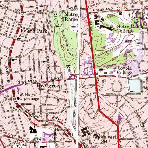 Topographic Map of Newman Towers, MD