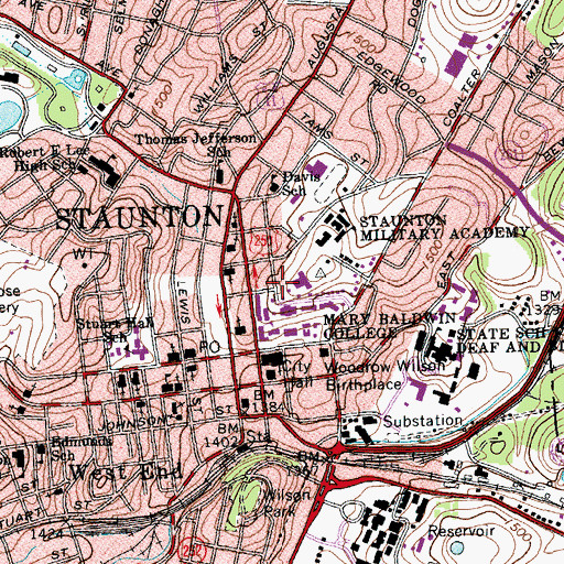 Topographic Map of Blakely House, VA
