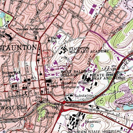 Topographic Map of Coalter Street House, VA