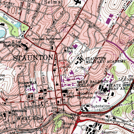 Topographic Map of Edmondson House, VA