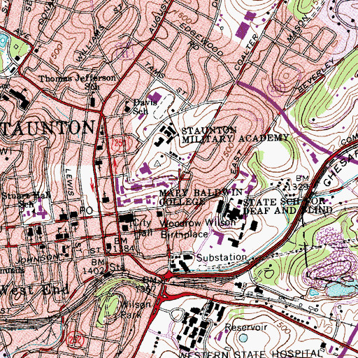Topographic Map of Hawpe House, VA