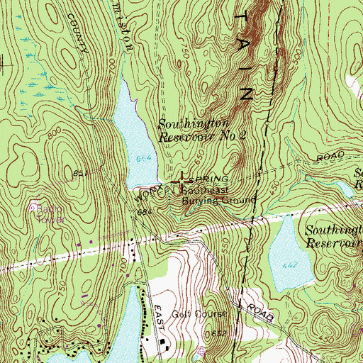 Topographic Map of Smith Elementary School Cemetery, CT
