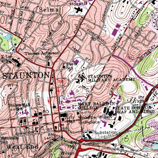 Topographic Map of Rosemarie Sena Center, VA