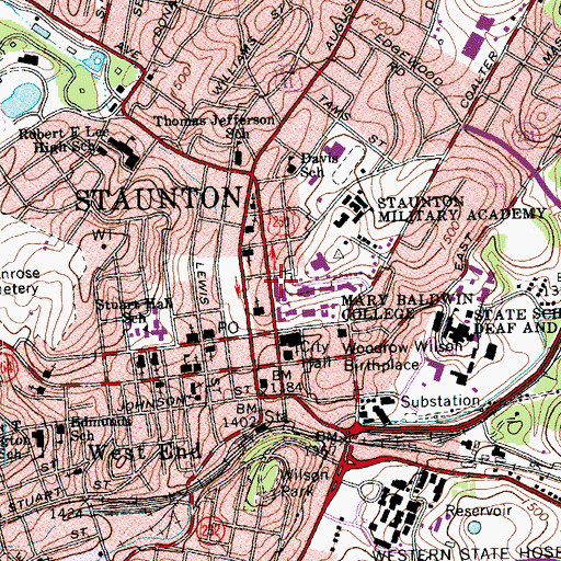 Topographic Map of William Wyat King Building, VA