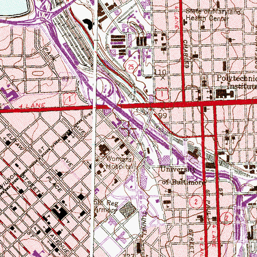 Topographic Map of Bunting Center, MD