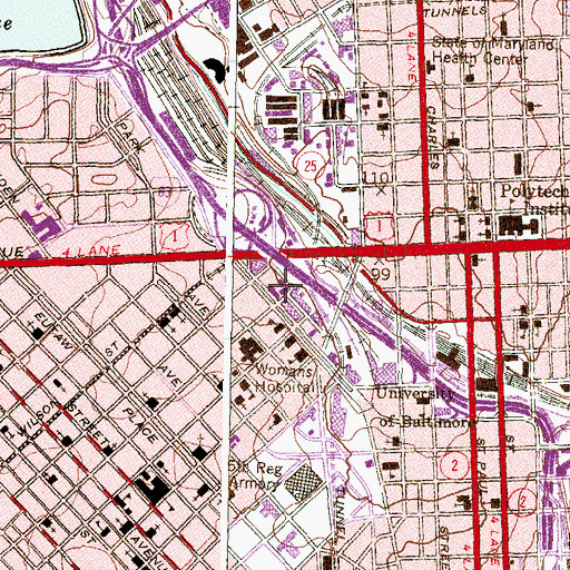 Topographic Map of Mount Royal Medical Associates Health Center, MD
