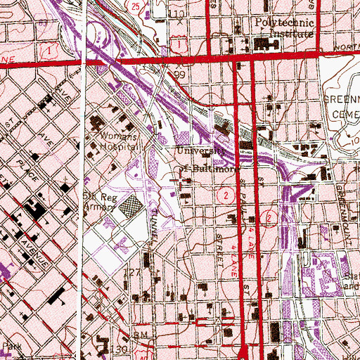 Topographic Map of University of Baltimore Athletic Center, MD
