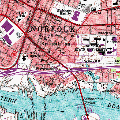 Topographic Map of Harrison B Wilson Hall, VA