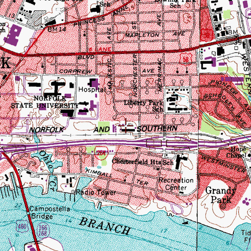 Topographic Map of Midrise Residence Hall, VA