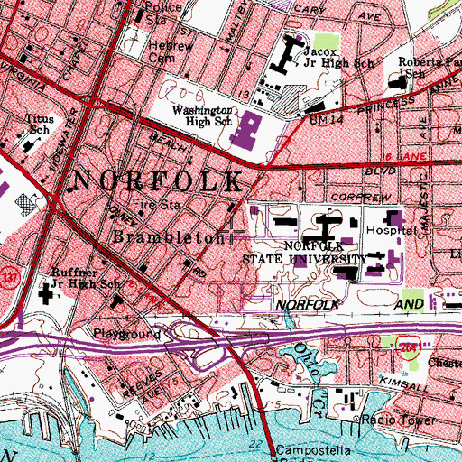 Topographic Map of Twin Towers North, VA