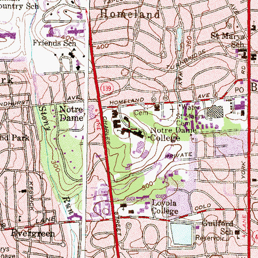Topographic Map of Theresa Hall, MD