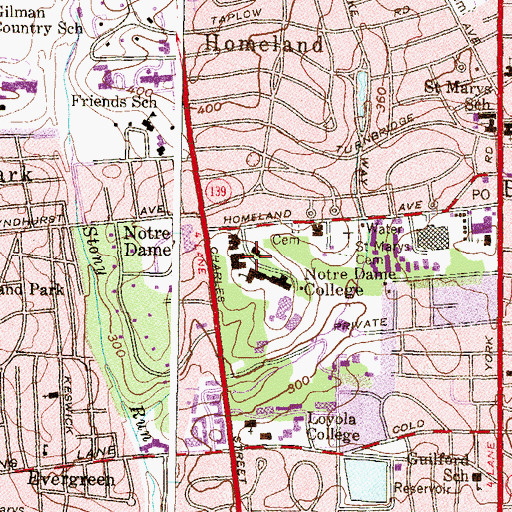 Topographic Map of Virginia Kelly Rice Hall, MD