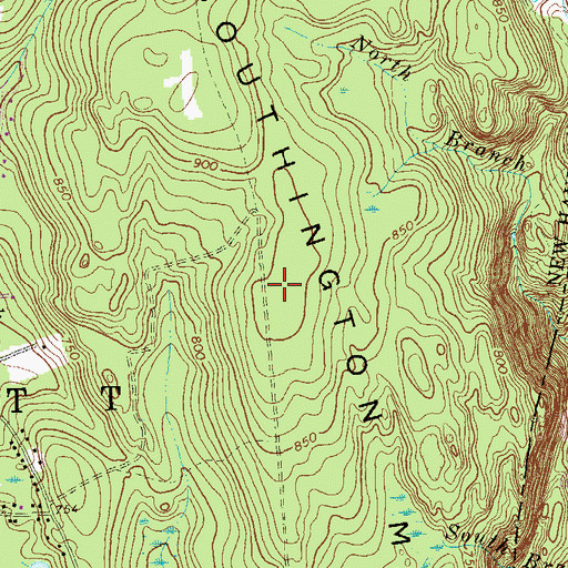 Topographic Map of Southington Mountain, CT
