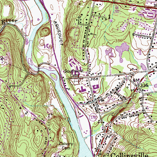 Topographic Map of Southwest Cemetery, CT