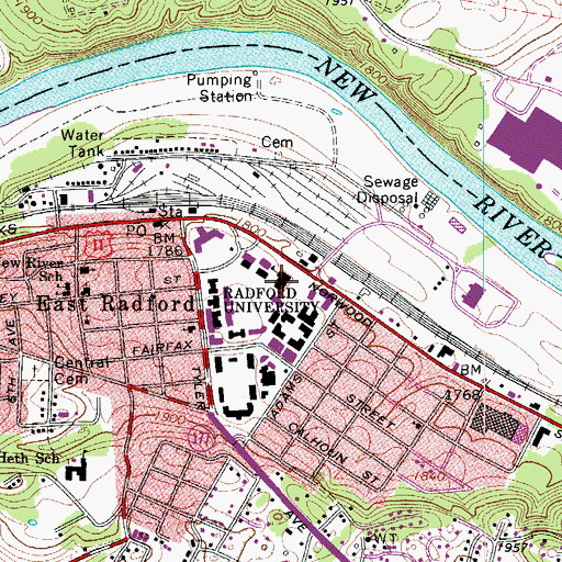 Topographic Map of Colonel William Preston Hall, VA