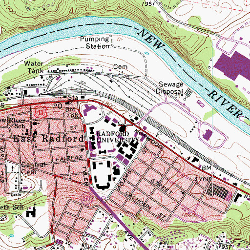 Topographic Map of Doctor Charles K Martin Hall, VA