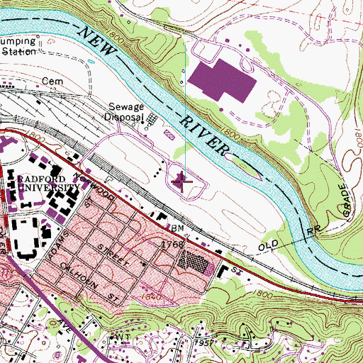 Topographic Map of Doctor Donald N Dedmon Center, VA