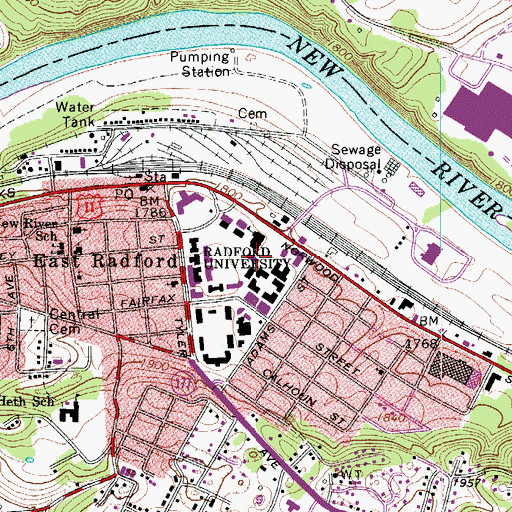 Topographic Map of Doctor Robert Young Hall, VA