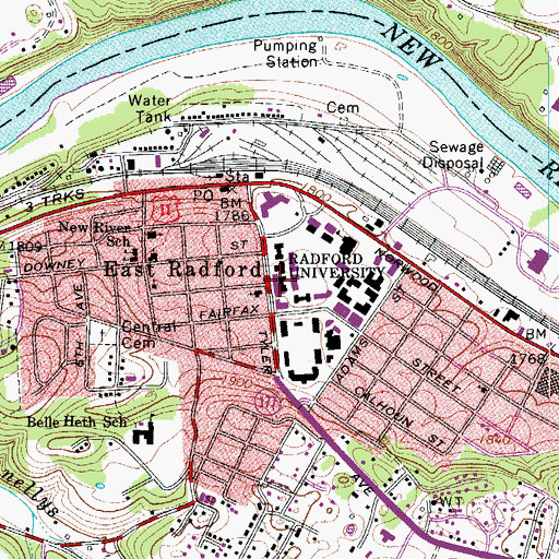 Topographic Map of Doctor Thomas C Walker Hall, VA