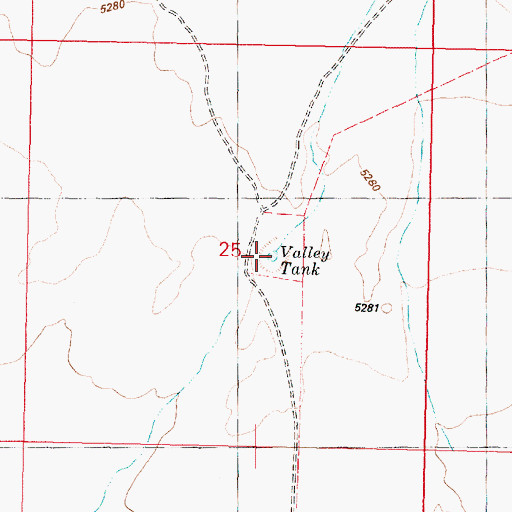 Topographic Map of Valley Tank, AZ