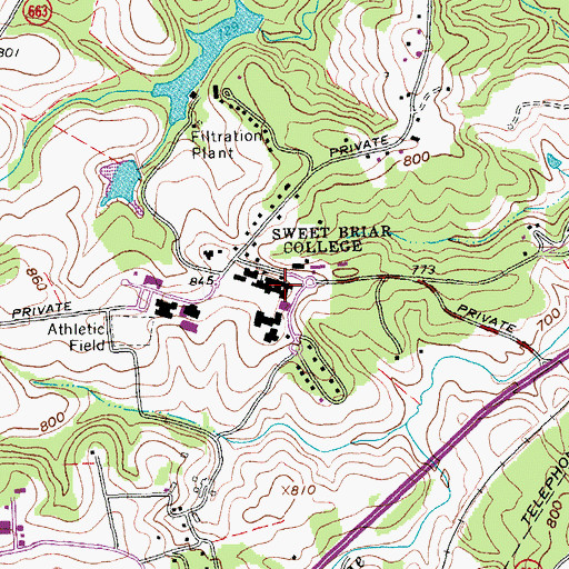 Topographic Map of Anne Gary Pannell Center, VA