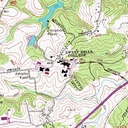 Topographic Map of Benedict Building, VA