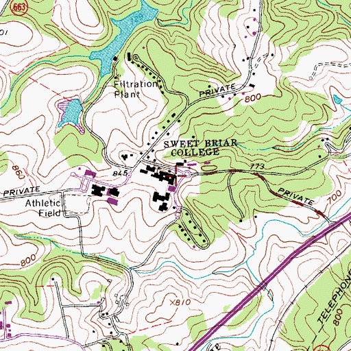 Topographic Map of Manson Residence Hall, VA