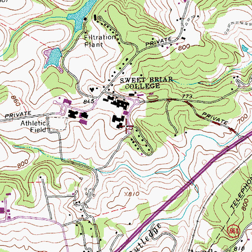 Topographic Map of Mary Harley Student Health Center, VA
