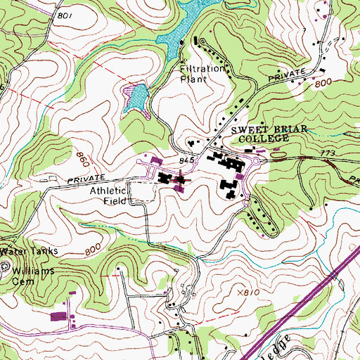 Topographic Map of Prothro Natatorium, VA