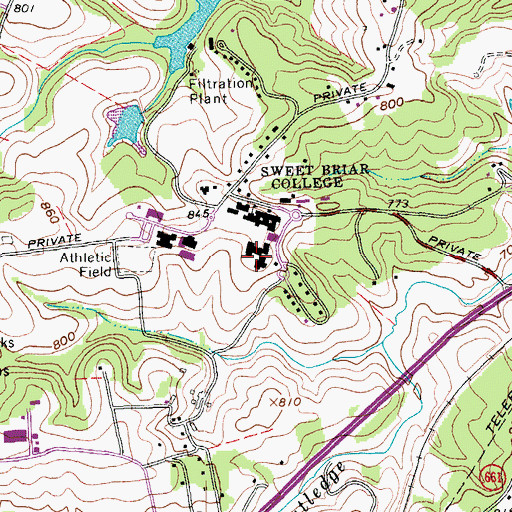 Topographic Map of Student Commons Courtyard, VA